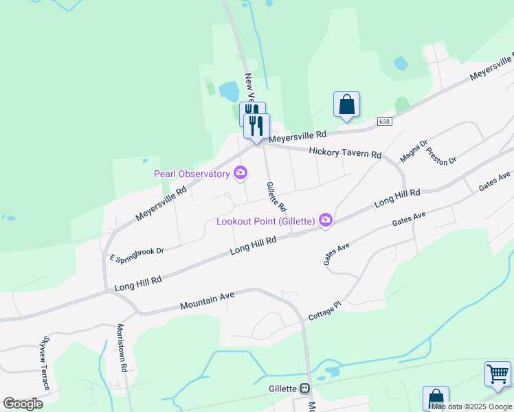 map of restaurants, bars, coffee shops, grocery stores, and more near 189 Long View Terrace in Long Hill