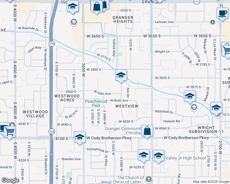 map of restaurants, bars, coffee shops, grocery stores, and more near 3875 South 3380 West in West Valley City