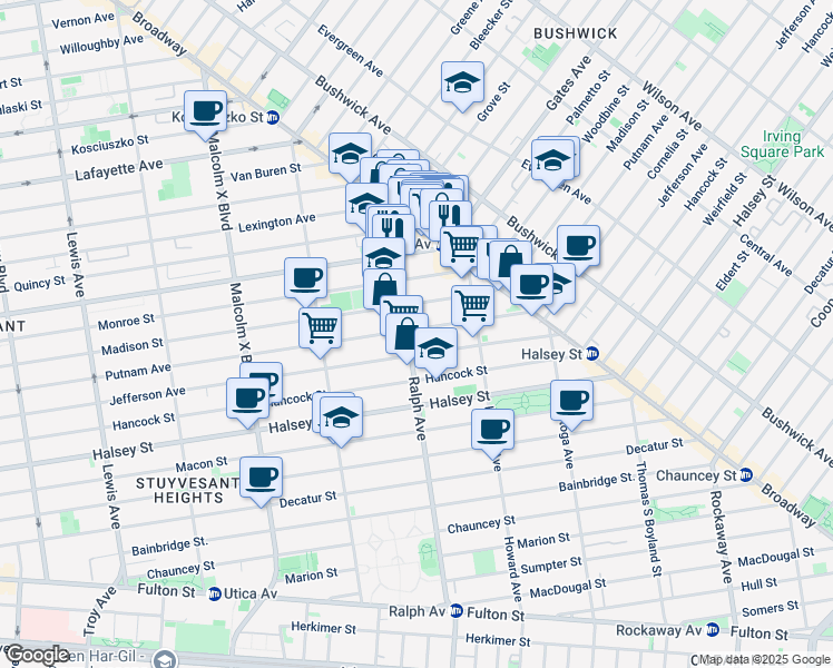 map of restaurants, bars, coffee shops, grocery stores, and more near in Brooklyn