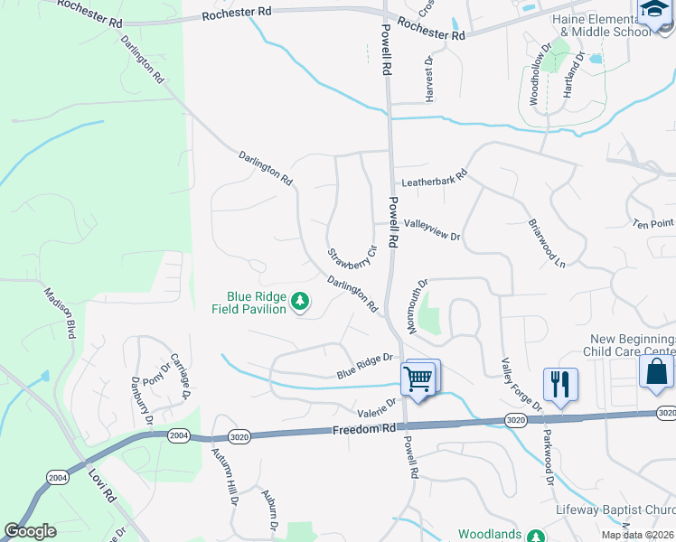 map of restaurants, bars, coffee shops, grocery stores, and more near 234 Strawberry Circle in Cranberry Township