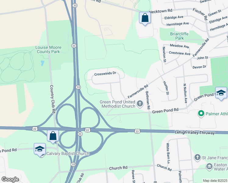 map of restaurants, bars, coffee shops, grocery stores, and more near 4260 Fieldstone Drive in Easton