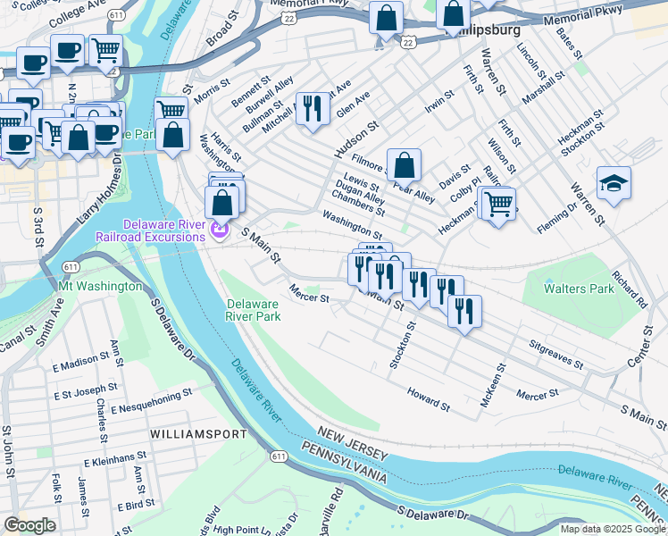 map of restaurants, bars, coffee shops, grocery stores, and more near 309 S Main St in Phillipsburg