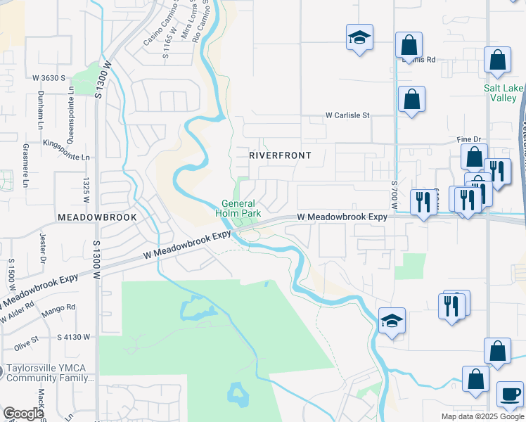 map of restaurants, bars, coffee shops, grocery stores, and more near 964 Big River Court in South Salt Lake