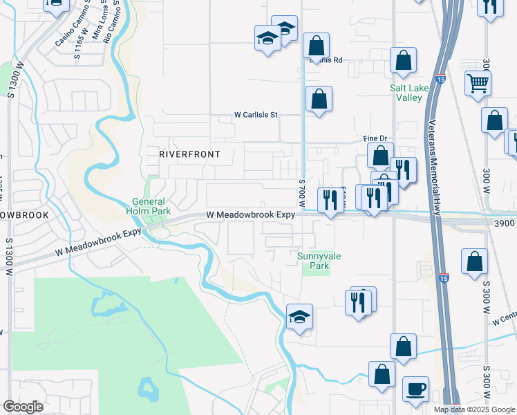 map of restaurants, bars, coffee shops, grocery stores, and more near 788 West Timbercreek Way in South Salt Lake