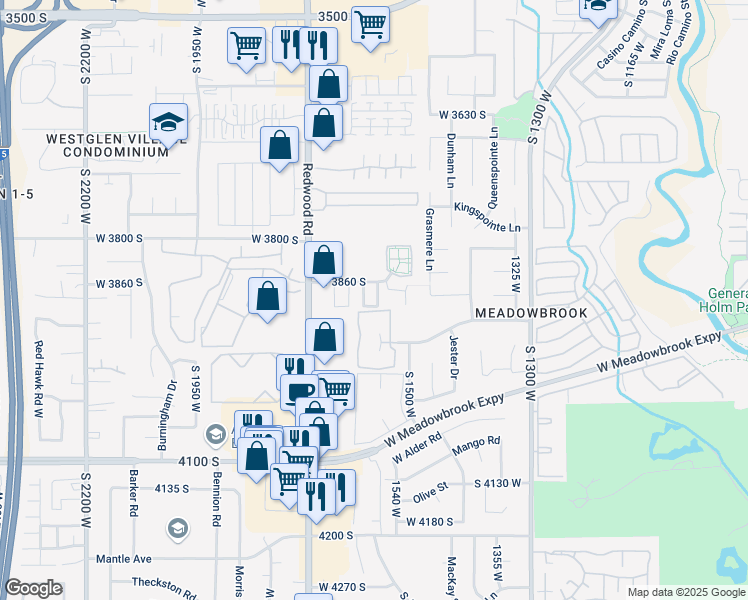 map of restaurants, bars, coffee shops, grocery stores, and more near 3878 South 1580 West in West Valley City