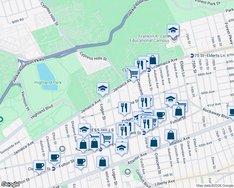 map of restaurants, bars, coffee shops, grocery stores, and more near 15 Chestnut Street in Brooklyn