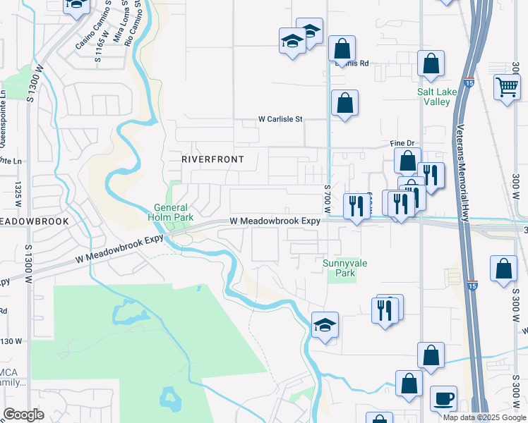 map of restaurants, bars, coffee shops, grocery stores, and more near 846 West Timbercreek Way in West Valley City