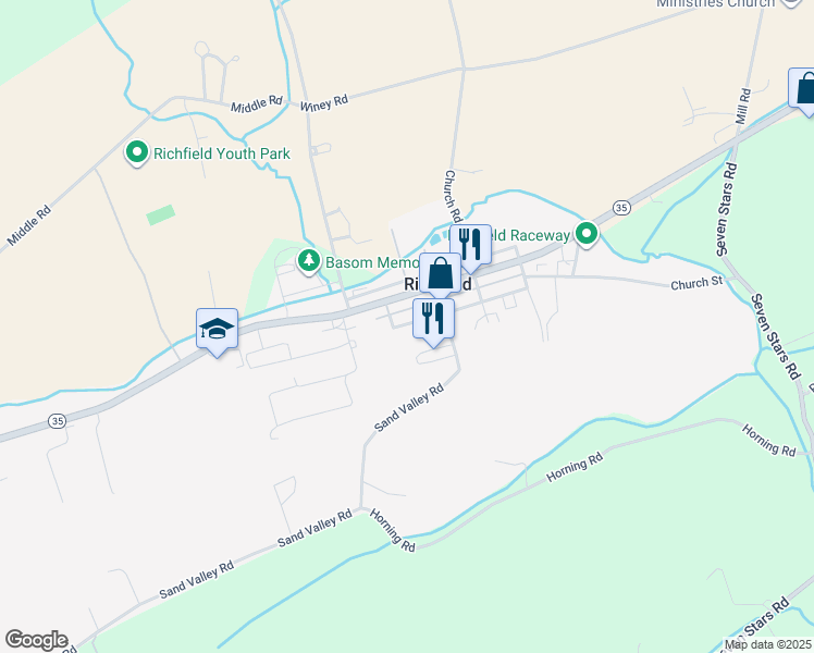 map of restaurants, bars, coffee shops, grocery stores, and more near in Richfield