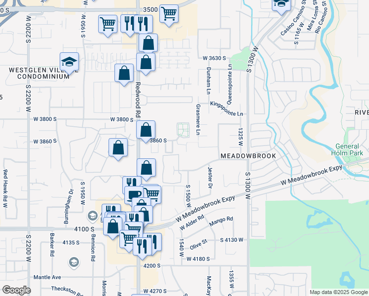 map of restaurants, bars, coffee shops, grocery stores, and more near 3879 South 1530 East in Salt Lake City