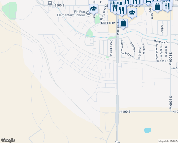 map of restaurants, bars, coffee shops, grocery stores, and more near 8979 West 3500 South in Magna