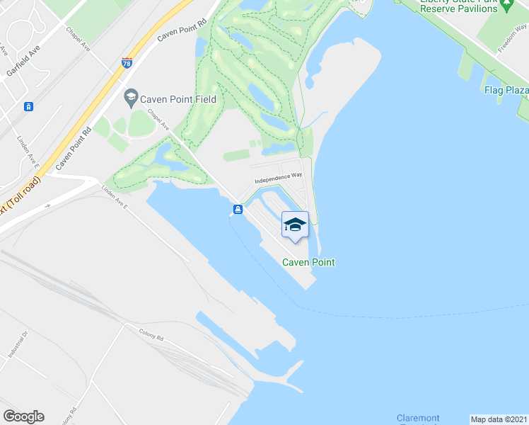 map of restaurants, bars, coffee shops, grocery stores, and more near 203 Shearwater Court West in Jersey City