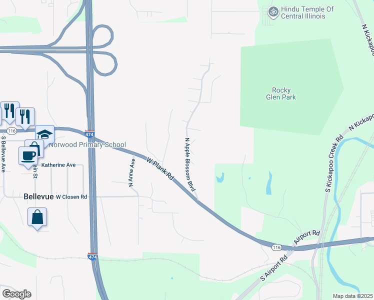 map of restaurants, bars, coffee shops, grocery stores, and more near 120 Windy Hill Street North in Bellevue
