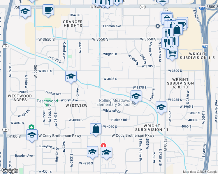 map of restaurants, bars, coffee shops, grocery stores, and more near 3122 West 3875 South in West Valley City