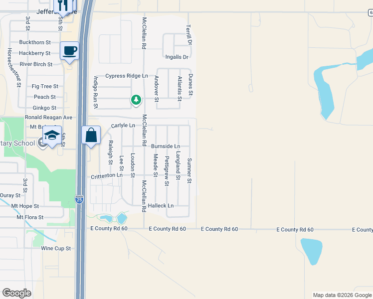 map of restaurants, bars, coffee shops, grocery stores, and more near 6982 Sumner Street in Wellington