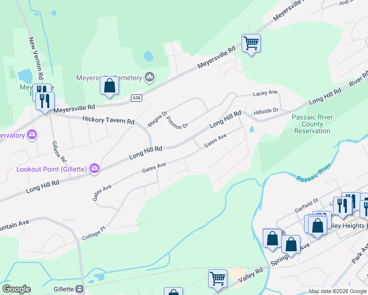 map of restaurants, bars, coffee shops, grocery stores, and more near 108 Gates Avenue in Gillette
