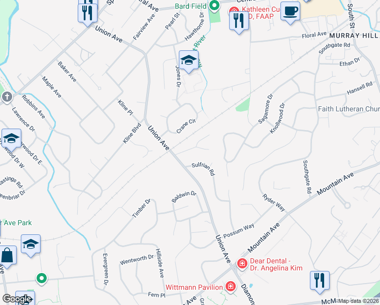 map of restaurants, bars, coffee shops, grocery stores, and more near 30 Rose Avenue in New Providence