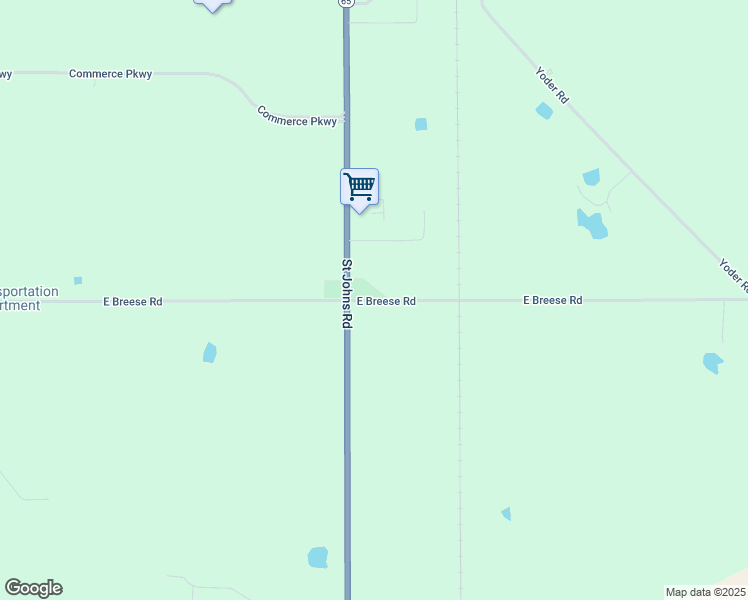 map of restaurants, bars, coffee shops, grocery stores, and more near East Breese Road in Lima