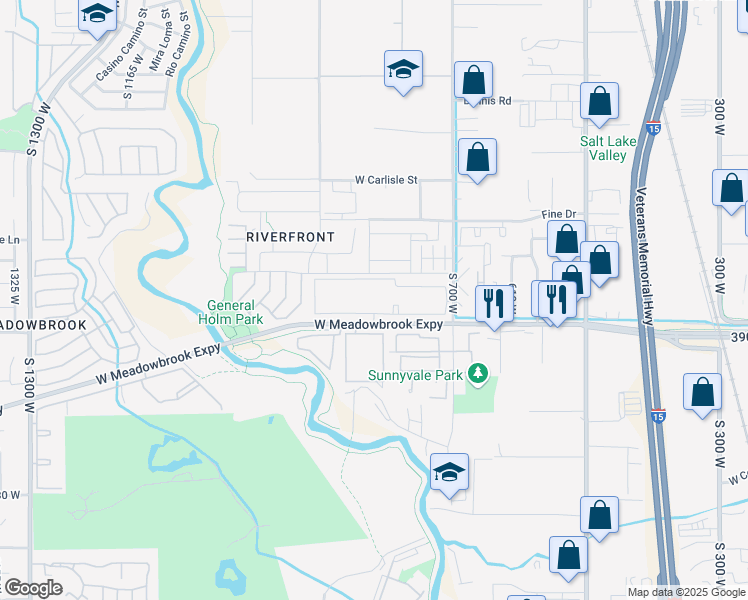 map of restaurants, bars, coffee shops, grocery stores, and more near 846 West Timbercreek Way in West Valley City