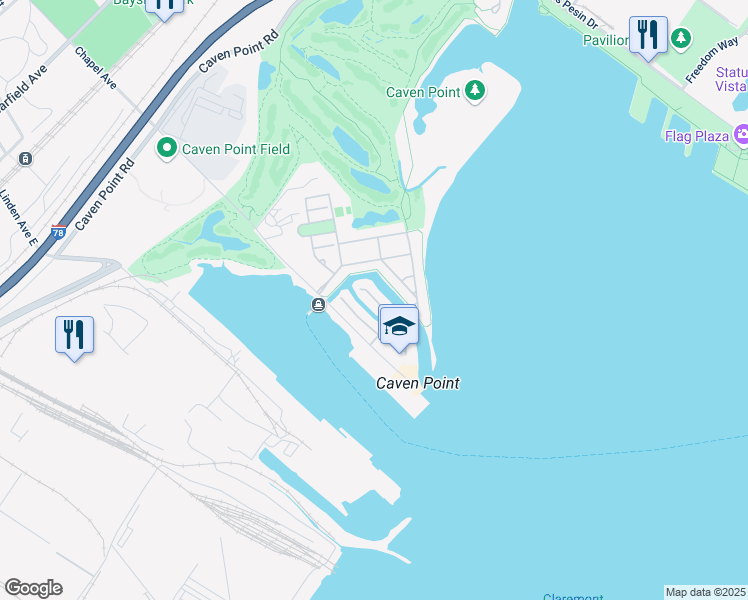 map of restaurants, bars, coffee shops, grocery stores, and more near 203 Shearwater Court West in Jersey City