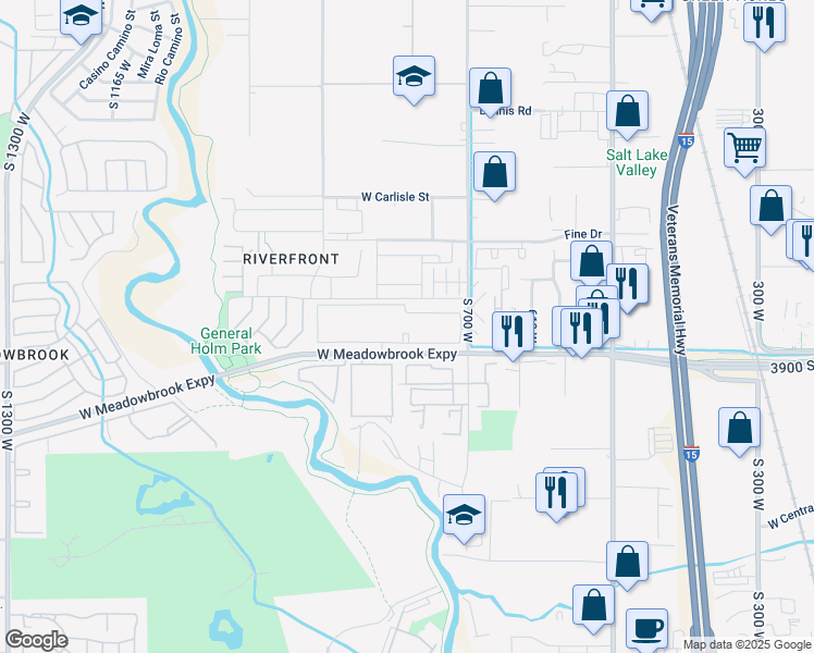 map of restaurants, bars, coffee shops, grocery stores, and more near 788 West Timbercreek Way in South Salt Lake