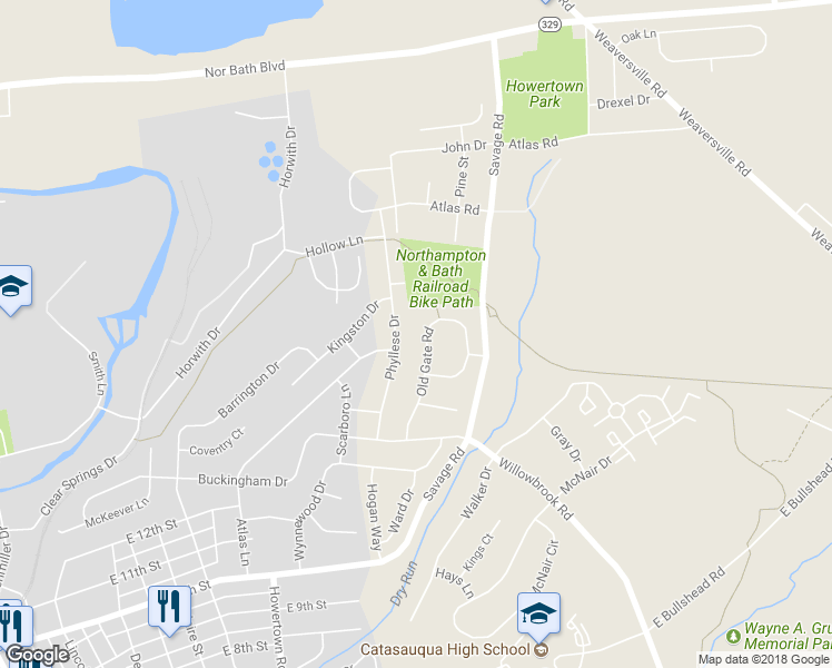 map of restaurants, bars, coffee shops, grocery stores, and more near 1230 Old Gate Road in Northampton