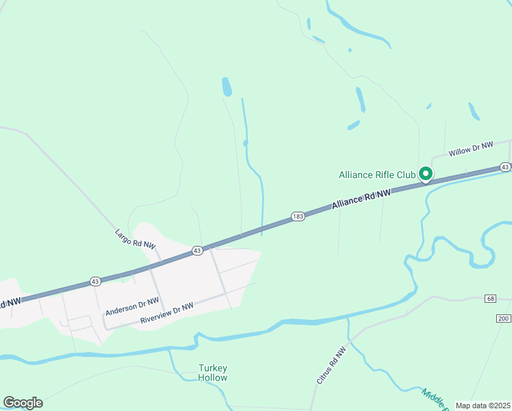 map of restaurants, bars, coffee shops, grocery stores, and more near 6157 Alliance Road Northwest in Malvern