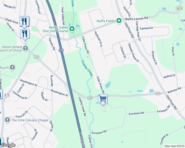 map of restaurants, bars, coffee shops, grocery stores, and more near 5168 Cider Press Rd in Schnecksville