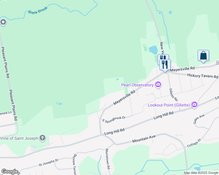 map of restaurants, bars, coffee shops, grocery stores, and more near 840 Meyersville Road in Gillette