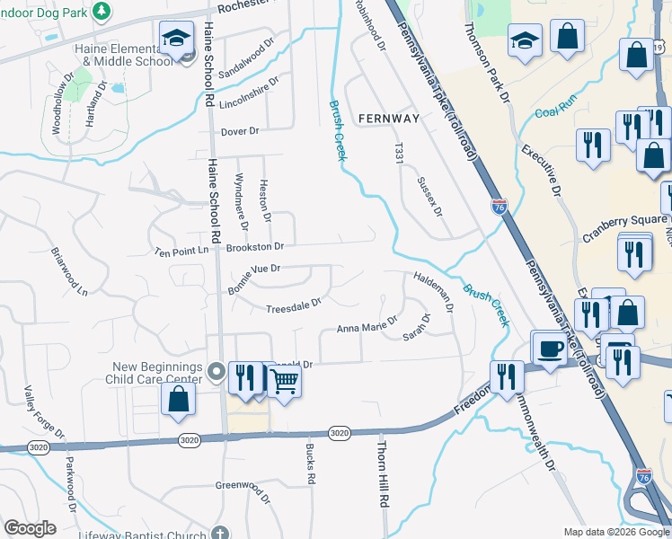 160 Treesdale Drive, Cranberry Township PA - Walk Score