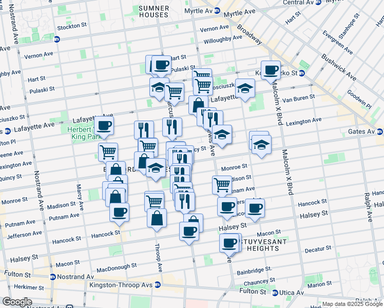 map of restaurants, bars, coffee shops, grocery stores, and more near in Brooklyn