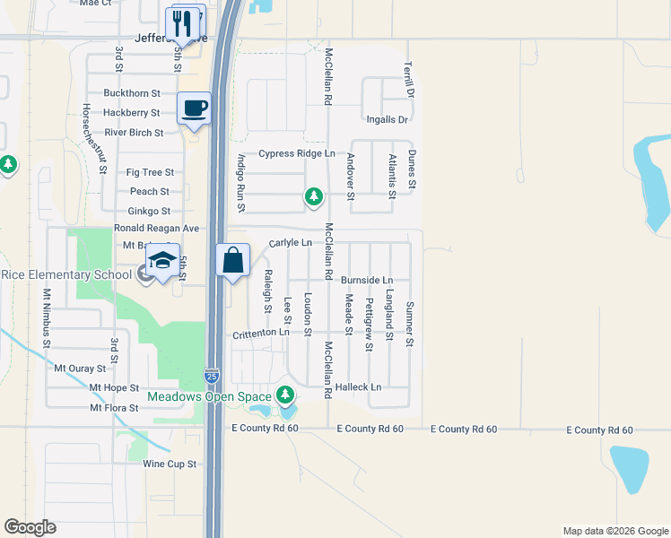 map of restaurants, bars, coffee shops, grocery stores, and more near 7012 McClellan Road in Wellington