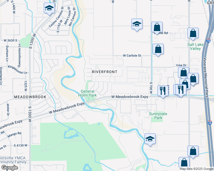 map of restaurants, bars, coffee shops, grocery stores, and more near 912 West Carlisle Park Lane in South Salt Lake