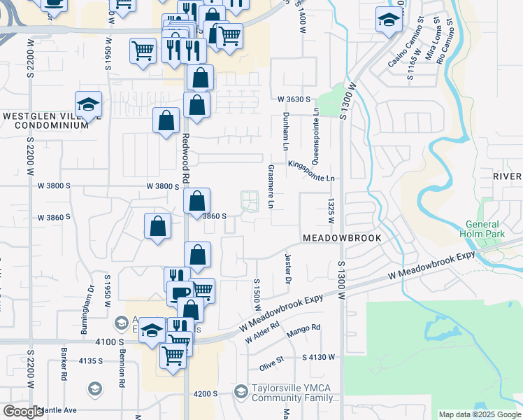 map of restaurants, bars, coffee shops, grocery stores, and more near 3809 Clare Drive in West Valley City