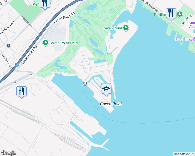 map of restaurants, bars, coffee shops, grocery stores, and more near 15 Half Moon Isle in Jersey City