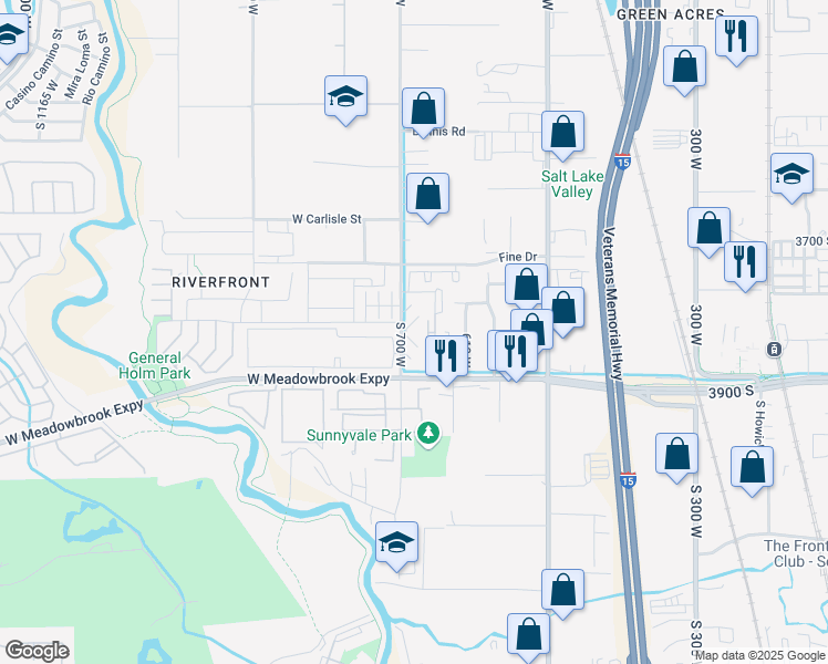 map of restaurants, bars, coffee shops, grocery stores, and more near 3797 South 700 West in West Valley City