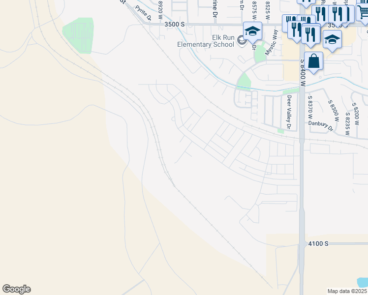 map of restaurants, bars, coffee shops, grocery stores, and more near 3838 South Mcelroy Road in Magna