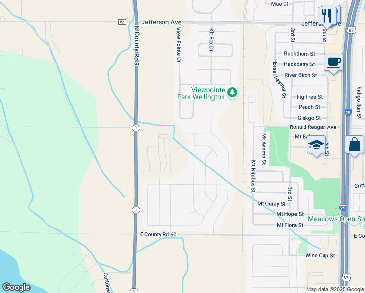 map of restaurants, bars, coffee shops, grocery stores, and more near 7189 Cattails Drive in Wellington