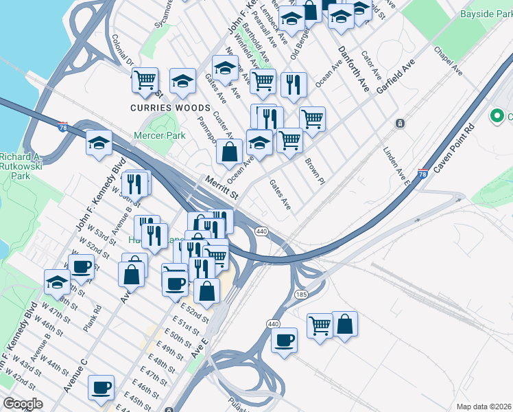 map of restaurants, bars, coffee shops, grocery stores, and more near 4 Catherine Court in Jersey City