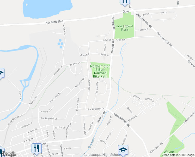 map of restaurants, bars, coffee shops, grocery stores, and more near 1246 Old Gate Road in Northampton