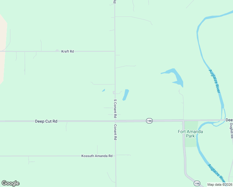 map of restaurants, bars, coffee shops, grocery stores, and more near 3332-3400 S Conant Rd in Spencerville