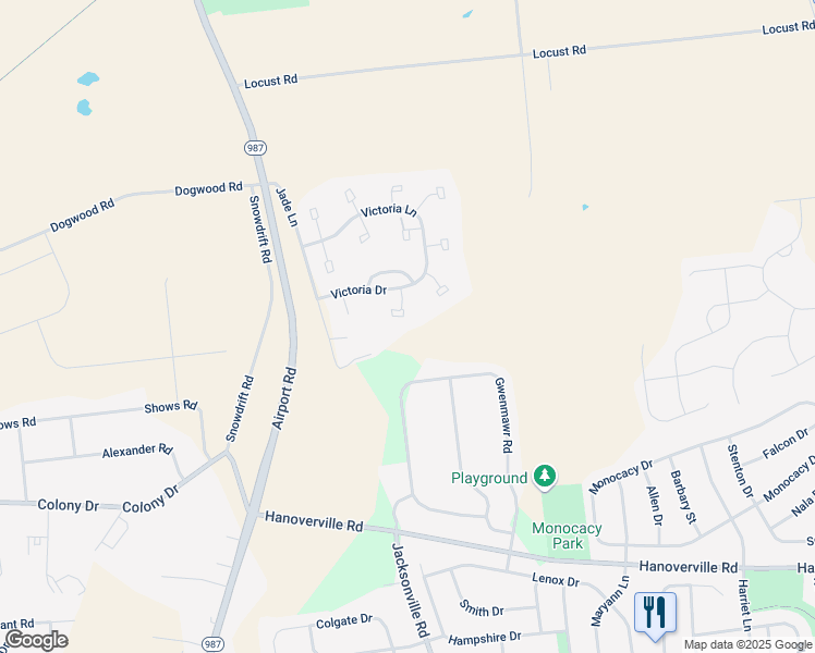 map of restaurants, bars, coffee shops, grocery stores, and more near 6943 Valencia Square in Bethlehem
