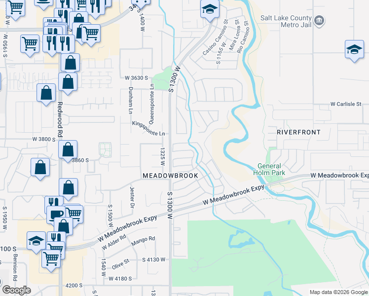 map of restaurants, bars, coffee shops, grocery stores, and more near 1272 Chickadee Street in Salt Lake City