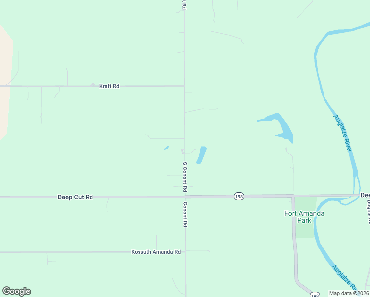 map of restaurants, bars, coffee shops, grocery stores, and more near 3400 S Conant Rd in Spencerville