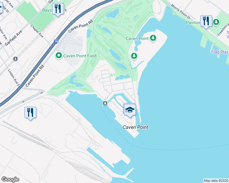 map of restaurants, bars, coffee shops, grocery stores, and more near 29 Independence Way in Jersey City