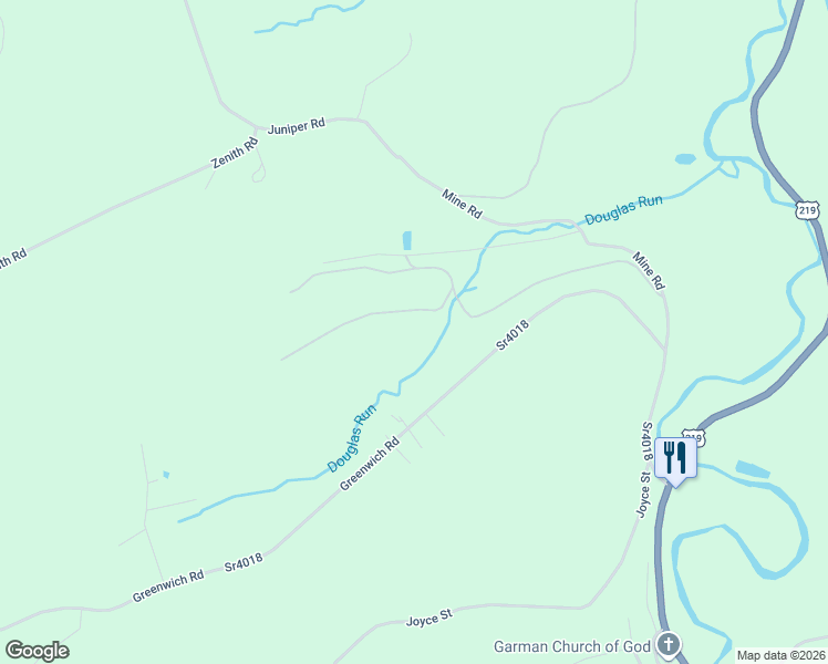 map of restaurants, bars, coffee shops, grocery stores, and more near 396 Greenwich Road in Northern Cambria