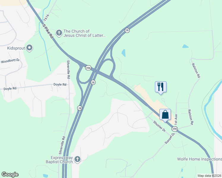 map of restaurants, bars, coffee shops, grocery stores, and more near 392 Shuster Drive in Freeport