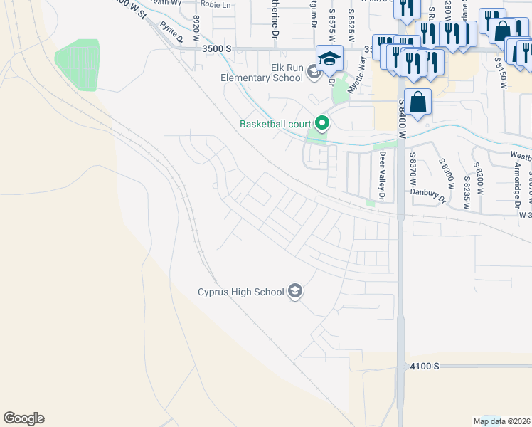 map of restaurants, bars, coffee shops, grocery stores, and more near 3812 Galatia Road in Magna