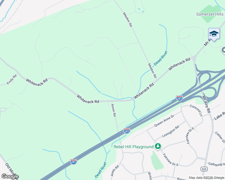 map of restaurants, bars, coffee shops, grocery stores, and more near 150 Whitenack Road in Bernards