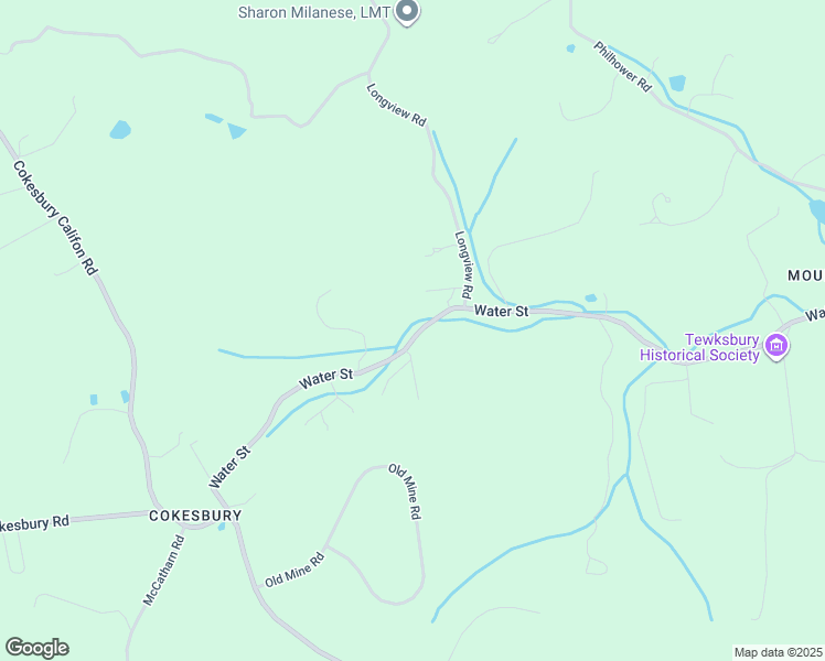 map of restaurants, bars, coffee shops, grocery stores, and more near 25 Water Street in Lebanon