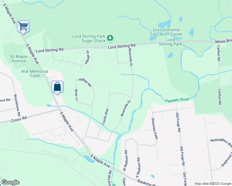 map of restaurants, bars, coffee shops, grocery stores, and more near 15 Meadowview Road in Basking Ridge